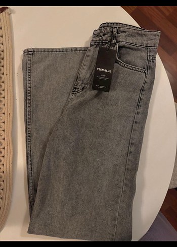 Gri Midi Boy Regular bol Kadın Kot Pantolon - Görsel 2