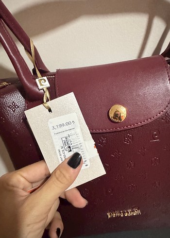Pierre Cardin Bordo Deri Kadın Çanta Fermuarlı - Görsel 2