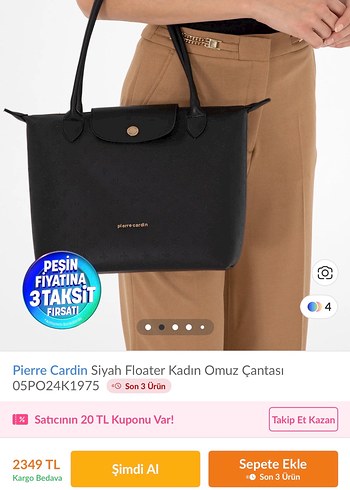 Pierre Cardin Bordo Deri Kadın Çanta Fermuarlı - Görsel 6