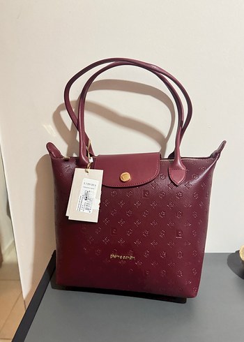 Pierre Cardin Bordo Deri Kadın Çanta Fermuarlı - Görsel 5