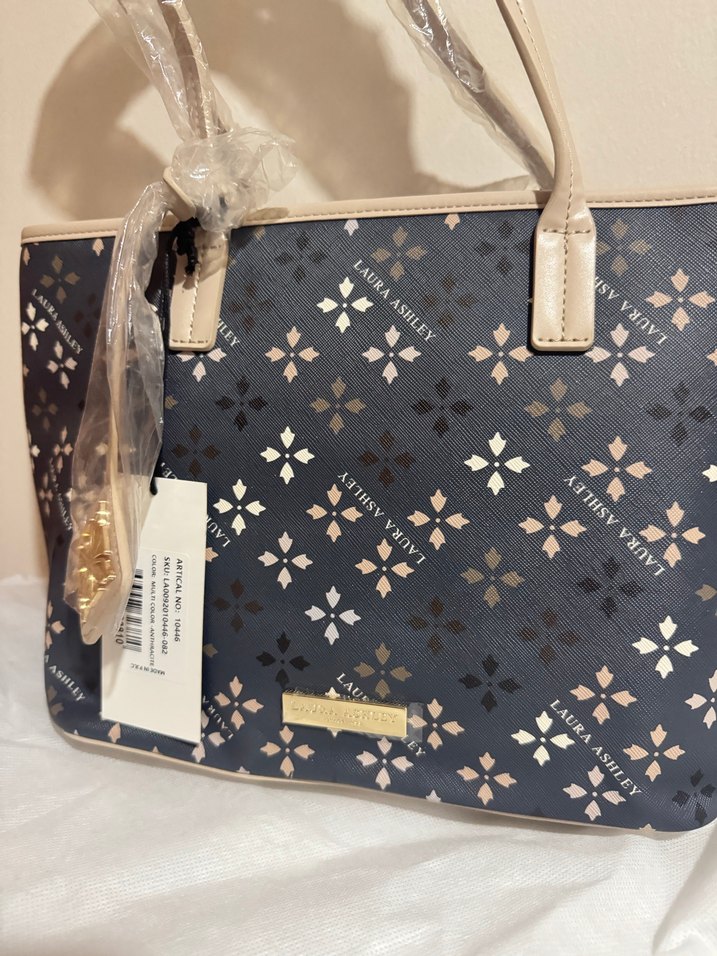 Laura Ashley Gri Desenli Kadın Çanta - Görsel 4