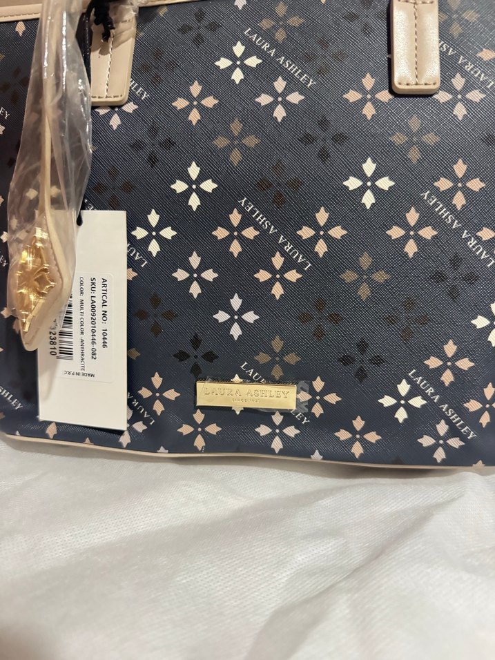 Laura Ashley Gri Desenli Kadın Çanta - Görsel 5