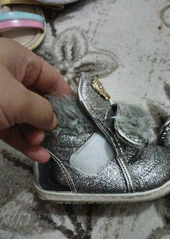 Kız Çocuk Gri Kürklü Nakışlı Bot - Görsel 3