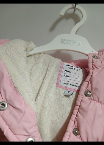 Kız Çocuk Pembe Kürklü Kapüşonlu Mont - Görsel 2