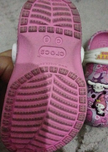 Kızlar için pembe baskılı tokalı terlik - Görsel 3