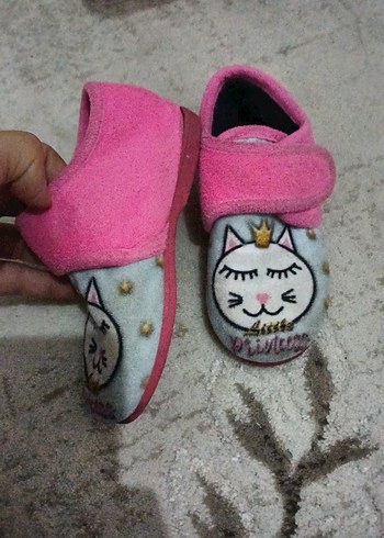 Kız Çocuk Pembe Prenses Desenli Sıcak Terlik - Görsel 2