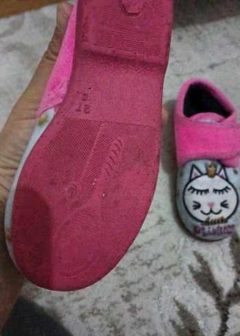 Kız Çocuk Pembe Prenses Desenli Sıcak Terlik - Görsel 3