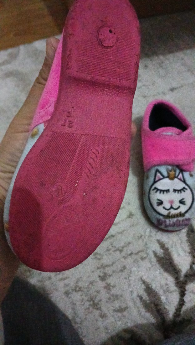 Kız Çocuk Pembe Prenses Desenli Sıcak Terlik - Görsel 3