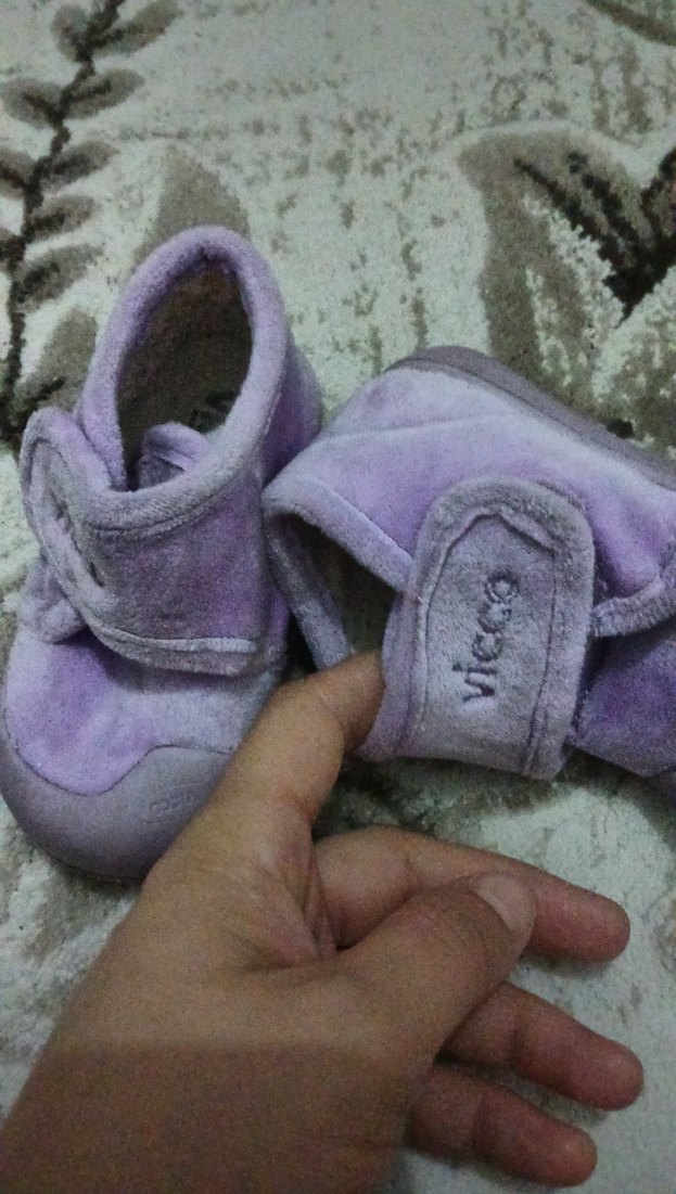 Kız Çocuk Mor Polar Ev Terliği Velcro - Görsel 3