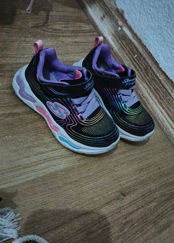 Mor Bağcıklı Renkli Kız Çocuk Spor Ayakkabı - Görsel 2