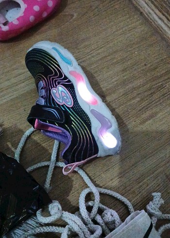 Mor Bağcıklı Renkli Kız Çocuk Spor Ayakkabı - Görsel 3