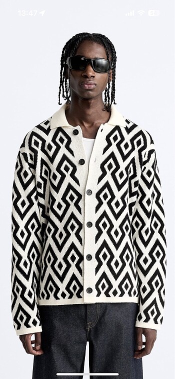 Zara ceket geometrik desenli