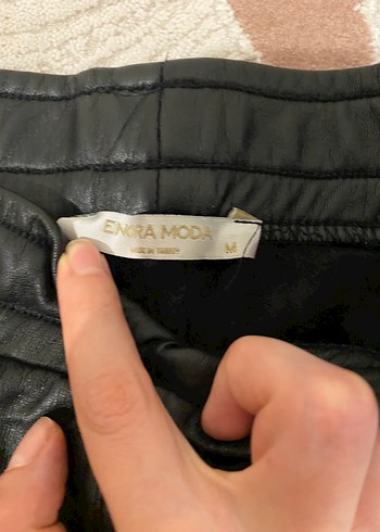 m Beden siyah Renk Deri Siyah İspanyol Paça Pantolon