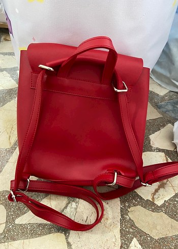 Kadın Kırmızı Deri Sırt Çantası - Görsel 2