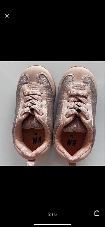 H&M H&M Pembe Simli Spor Ayakkabı