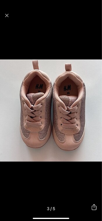 23 Beden H&M Pembe Simli Spor Ayakkabı