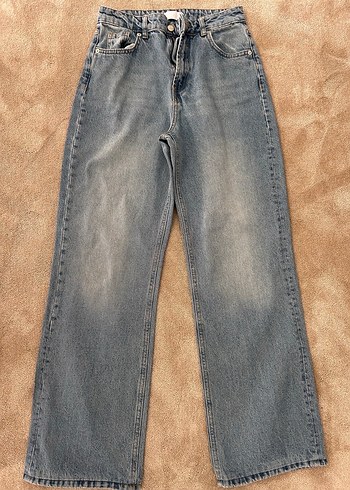 Kadın mavi Denim Rahat Kesim Jean