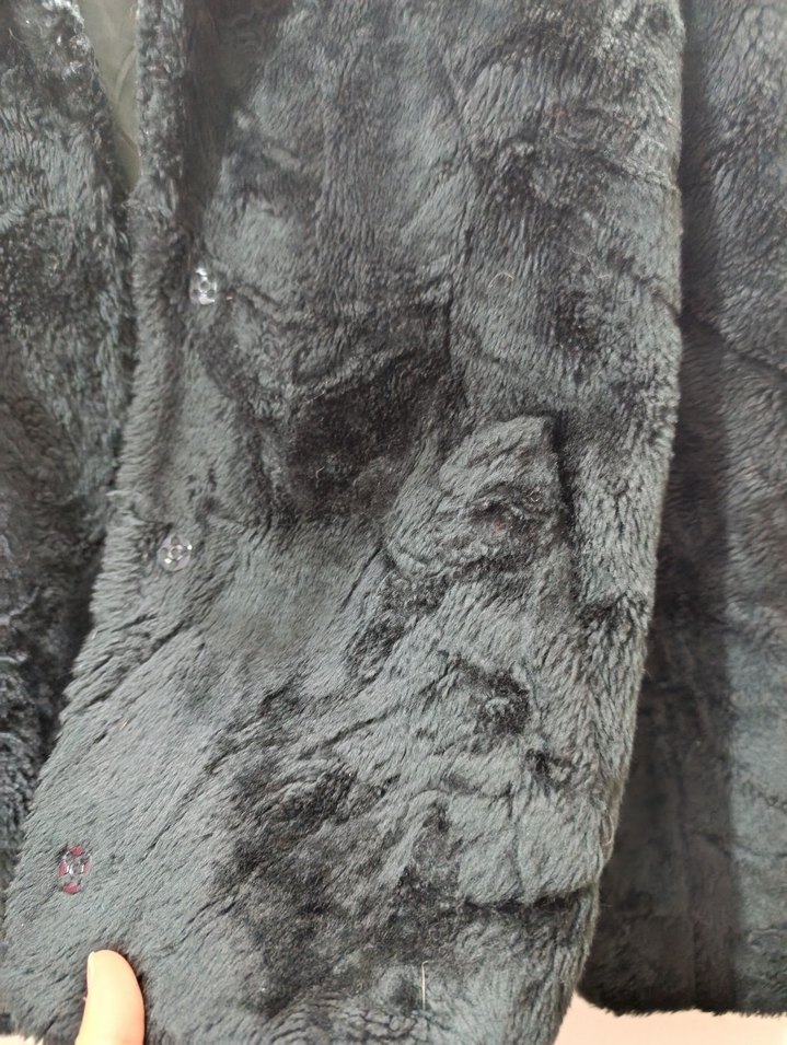 Siyah Midi Peluş Kürk Detaylı Kadın Mont - Görsel 4