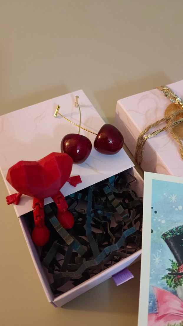 Kiraz küpe  Kalp obje ve nostaljik kartpostal - Görsel 4