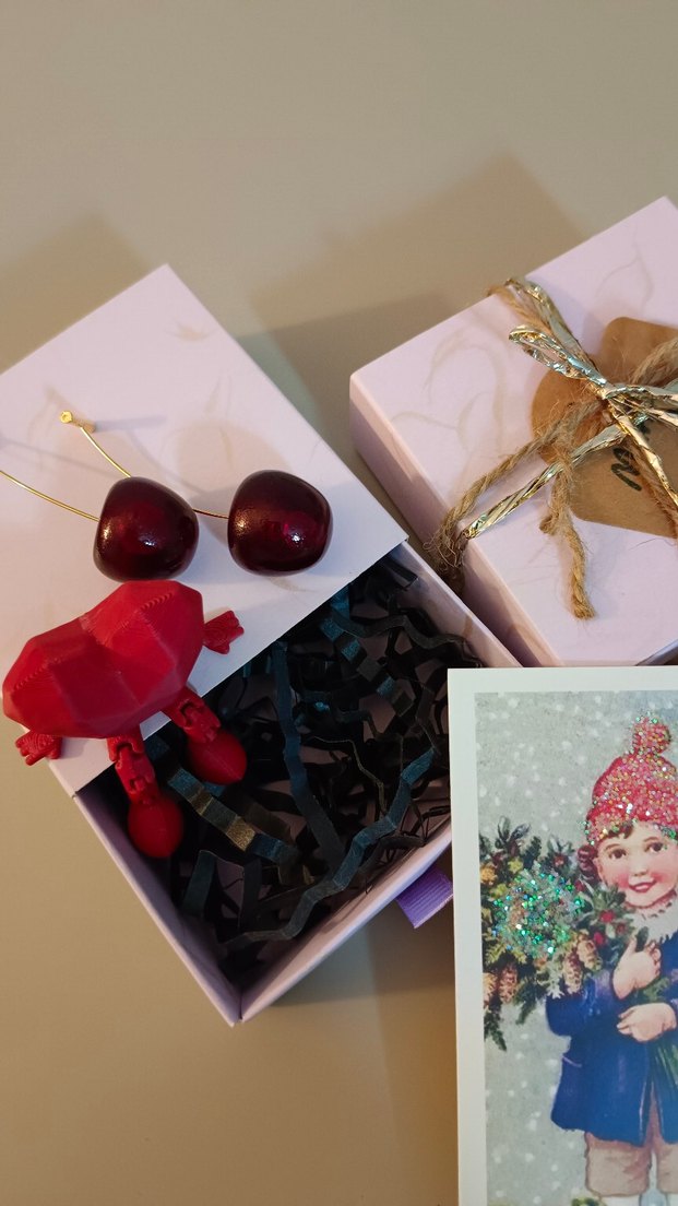 Bordo Kiraz Küpe Hediye Kutusu - Görsel 4