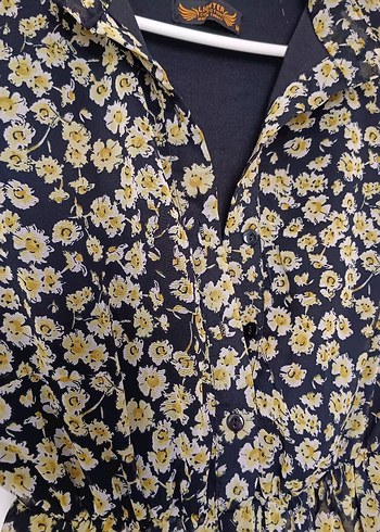 Sarı Desenli Kollu Bohem Elbise - Görsel 5