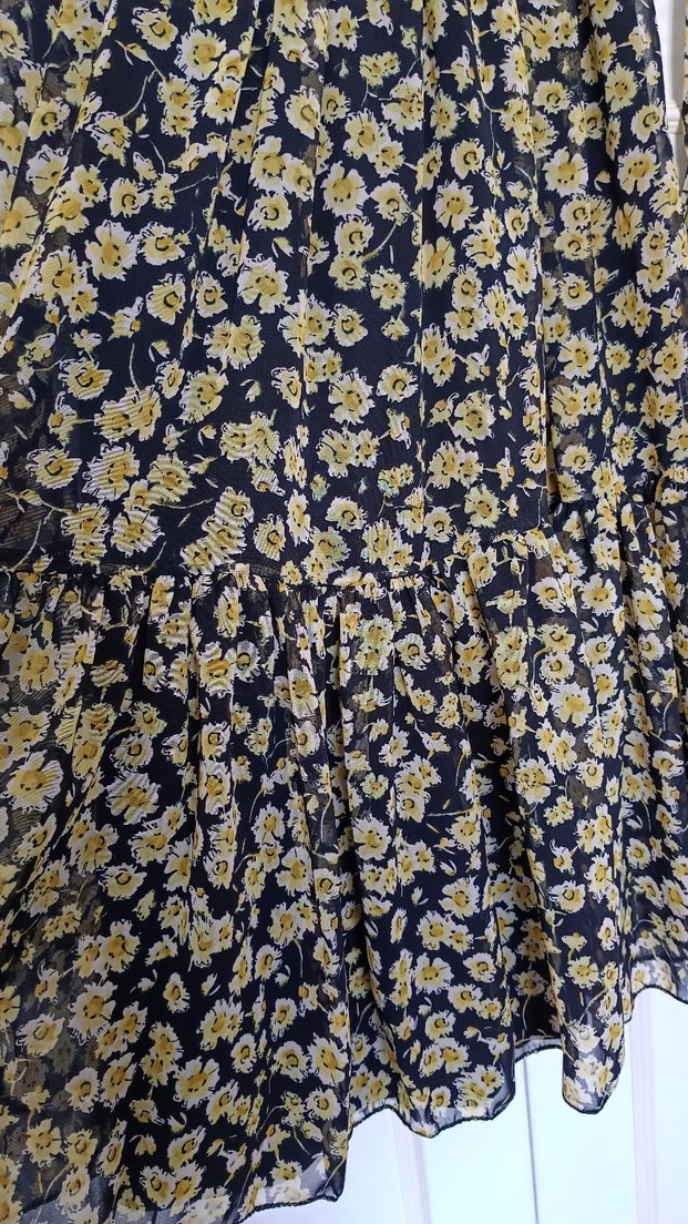 Sarı Desenli Kollu Bohem Elbise - Görsel 3