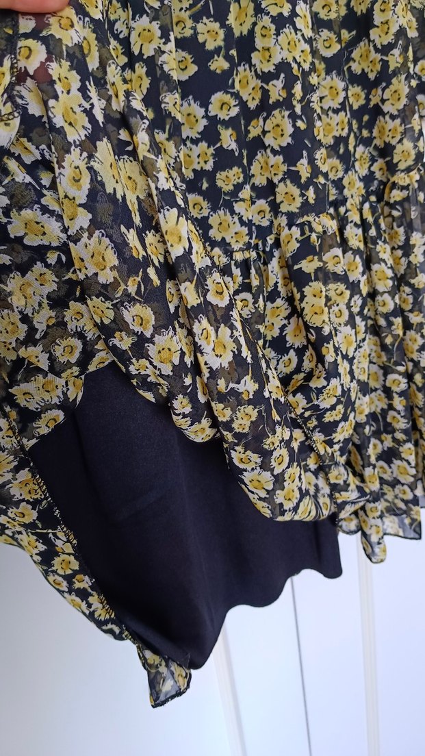 Sarı Desenli Kollu Bohem Elbise - Görsel 4