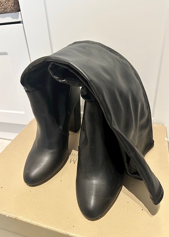 Kadın Siyah ipeyol deri çizme - Görsel 2
