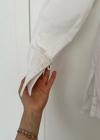 Düğmeli Beyaz  Kadın Gömlek - Görsel 2