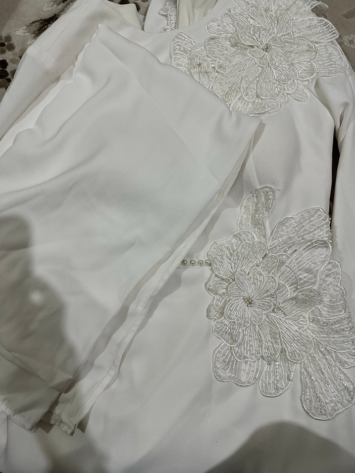 Dantel İşlemeli Beyaz nişan Elbisesi - Görsel 3