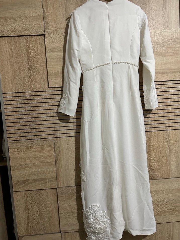 Dantel İşlemeli Beyaz nişan Elbisesi - Görsel 2