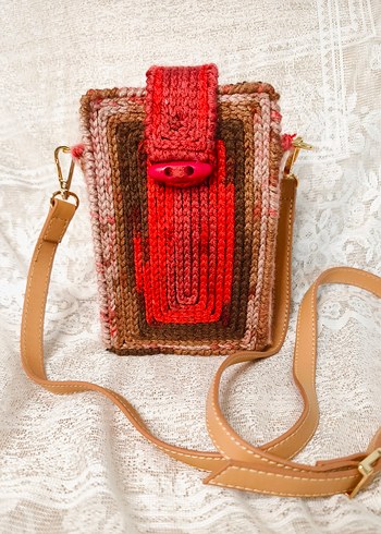 Renkli kanvas işi Örgü Bohem Kadın Çapraz Çanta telefon çantası