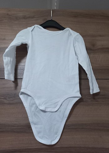 H&M Bebek Kız Beyaz Uzun Kollu Çıtçıtlı Body