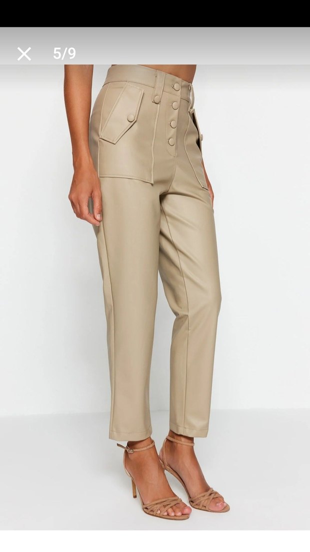 Vizon Suni Deri Havuç Pantolon - Görsel 5