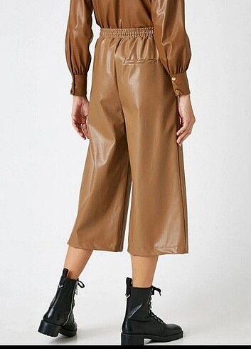 Koton KOTON DERI CROP PANTOLON