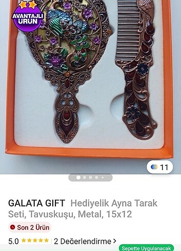 Beden ELYAPIMI OYMALI ANTİK GOLD AYNA TARAK SETİ