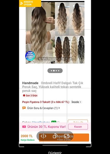 İTHAL OMBRELİ DALGALI POSTİŞ - Görsel 7