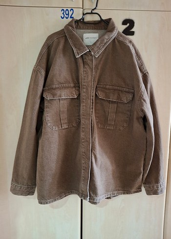 Düğmeli Kahverengi Kadın Denim Ceket