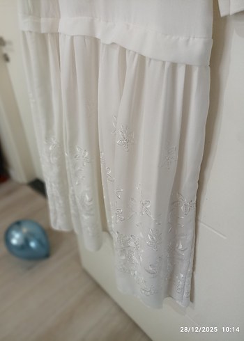 Beyaz Uzun Bohem Kadın Elbise - Görsel 3