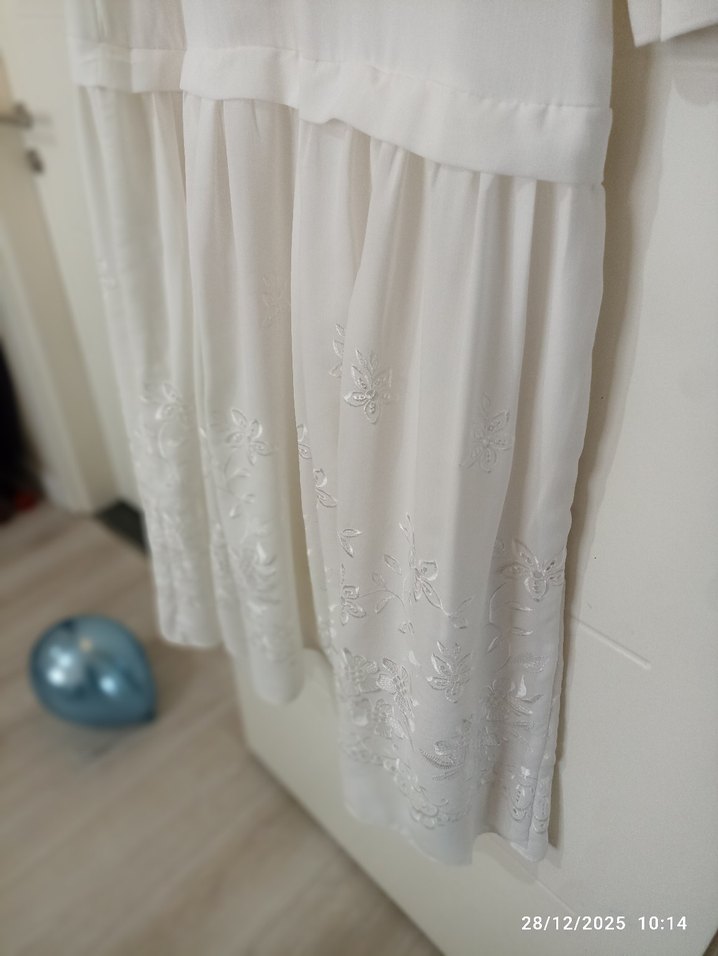 Beyaz Uzun Bohem Kadın Elbise - Görsel 3