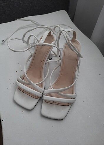 36 Beden beyaz Renk Beyaz yazlık topuklu ayakkabı