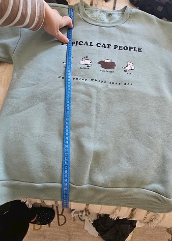 Yeşil Baskılı Kadın Sweatshirt - Görsel 7