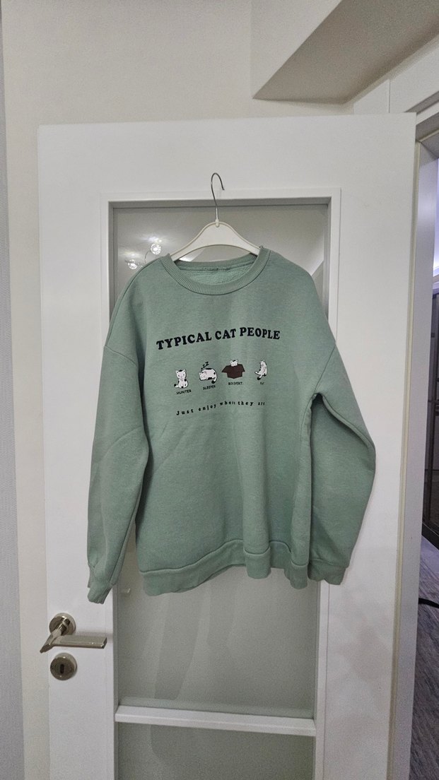 Yeşil Baskılı Kadın Sweatshirt - Görsel 3