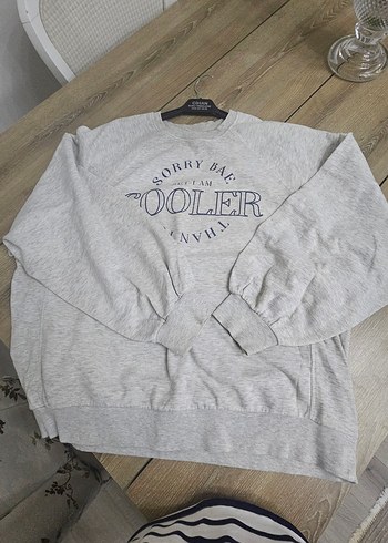 Kadın Gri Baskılı Oversize Sweatshirt - Görsel 2