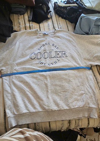 Kadın Gri Baskılı Oversize Sweatshirt - Görsel 6