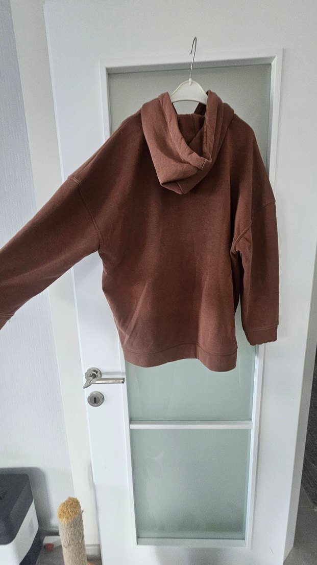 Kahverengi Kapüşonlu Salaş Sweatshirt - Görsel 5