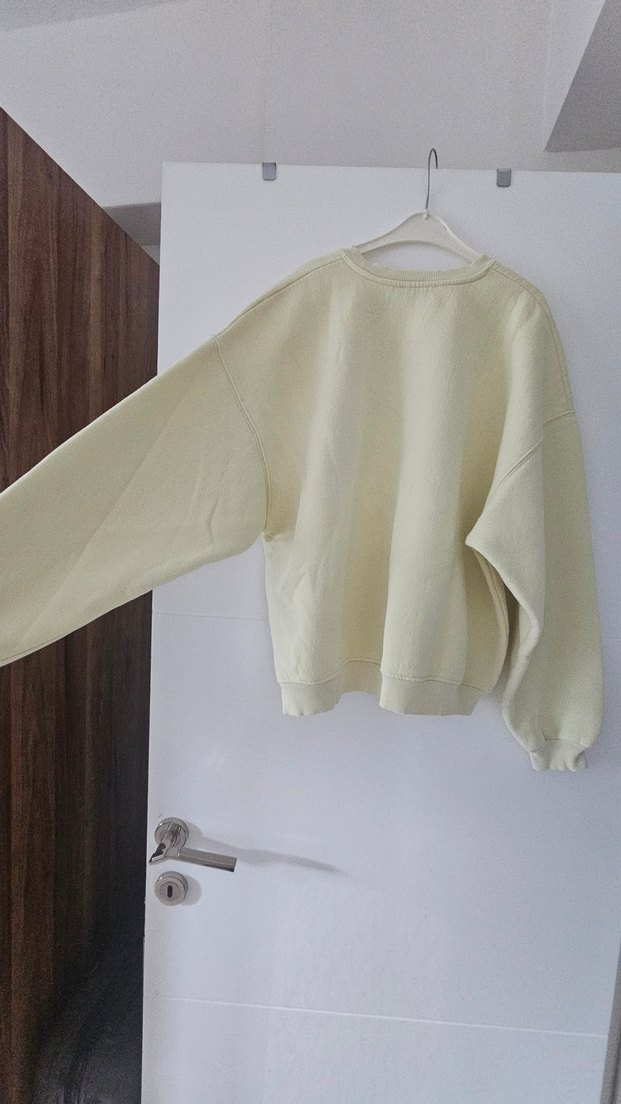 Sarı Baskılı Pamuklu Kadın Sweatshirt - Görsel 4