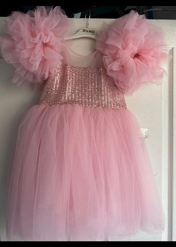 Pembe Fırfırlı Çocuk Elbisesi - Görsel 4