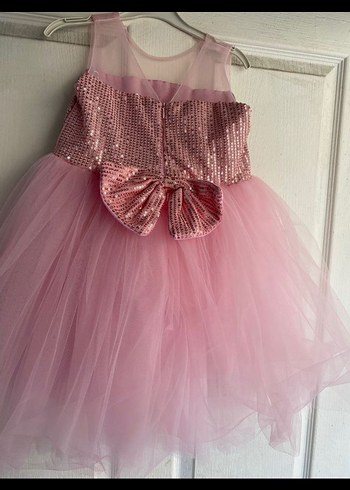 Pembe Fırfırlı Çocuk Elbisesi - Görsel 5