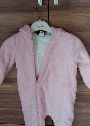12 18 ay uyumlu 
Pembe Kürklü Bebek Kız Tulum - Görsel 2